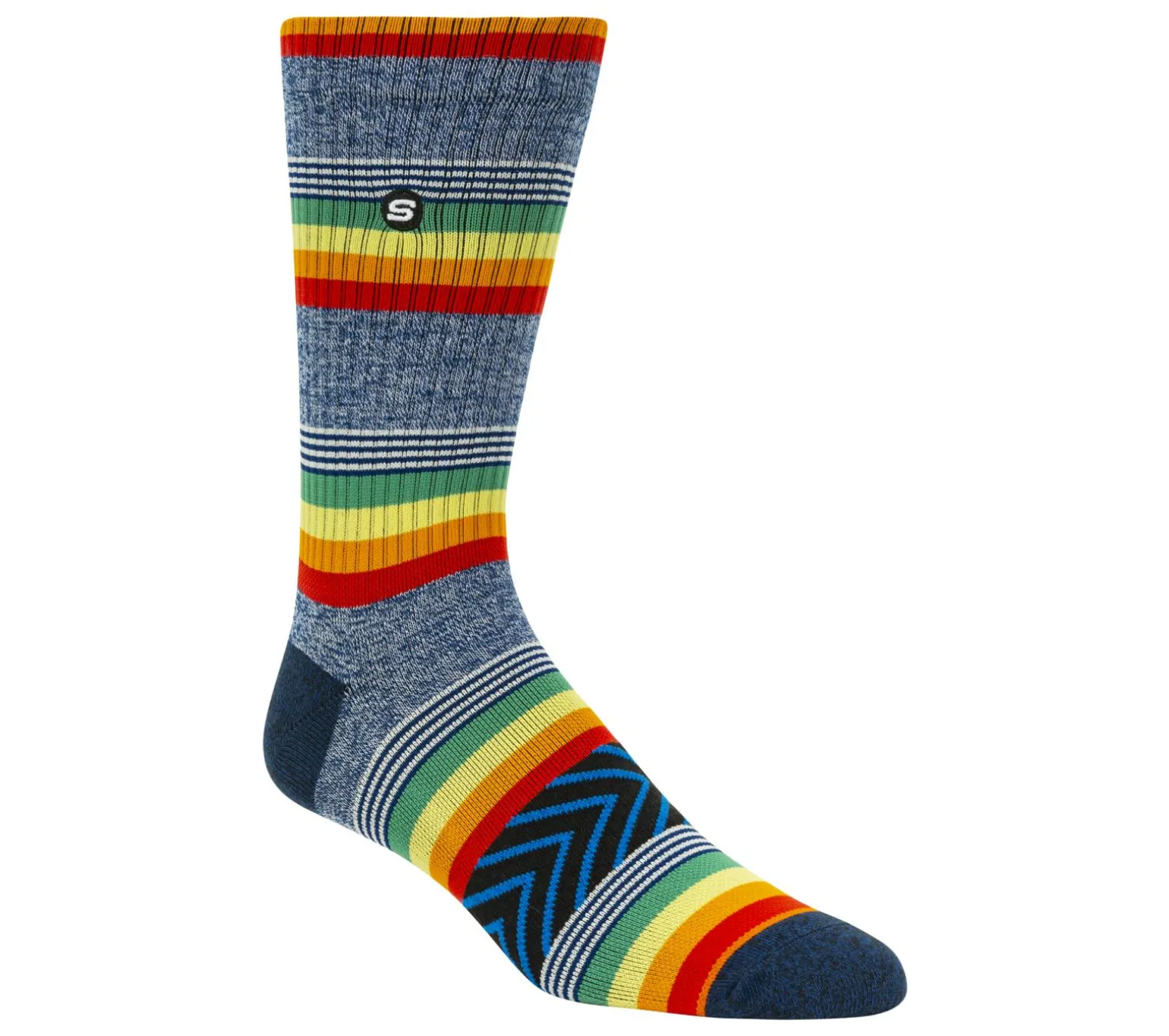 1 Pack Retro Stripes Crew Sock