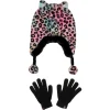 Plush Leopard Hat Set